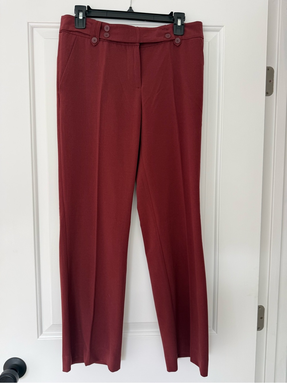 Vertigo Paris Tailored Wide-Leg Trousers in Burgundy
